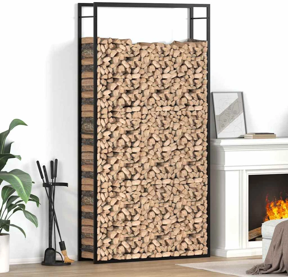 Stovas malkoms, matinės juodos spalvos, 110x28x214cm, plienas