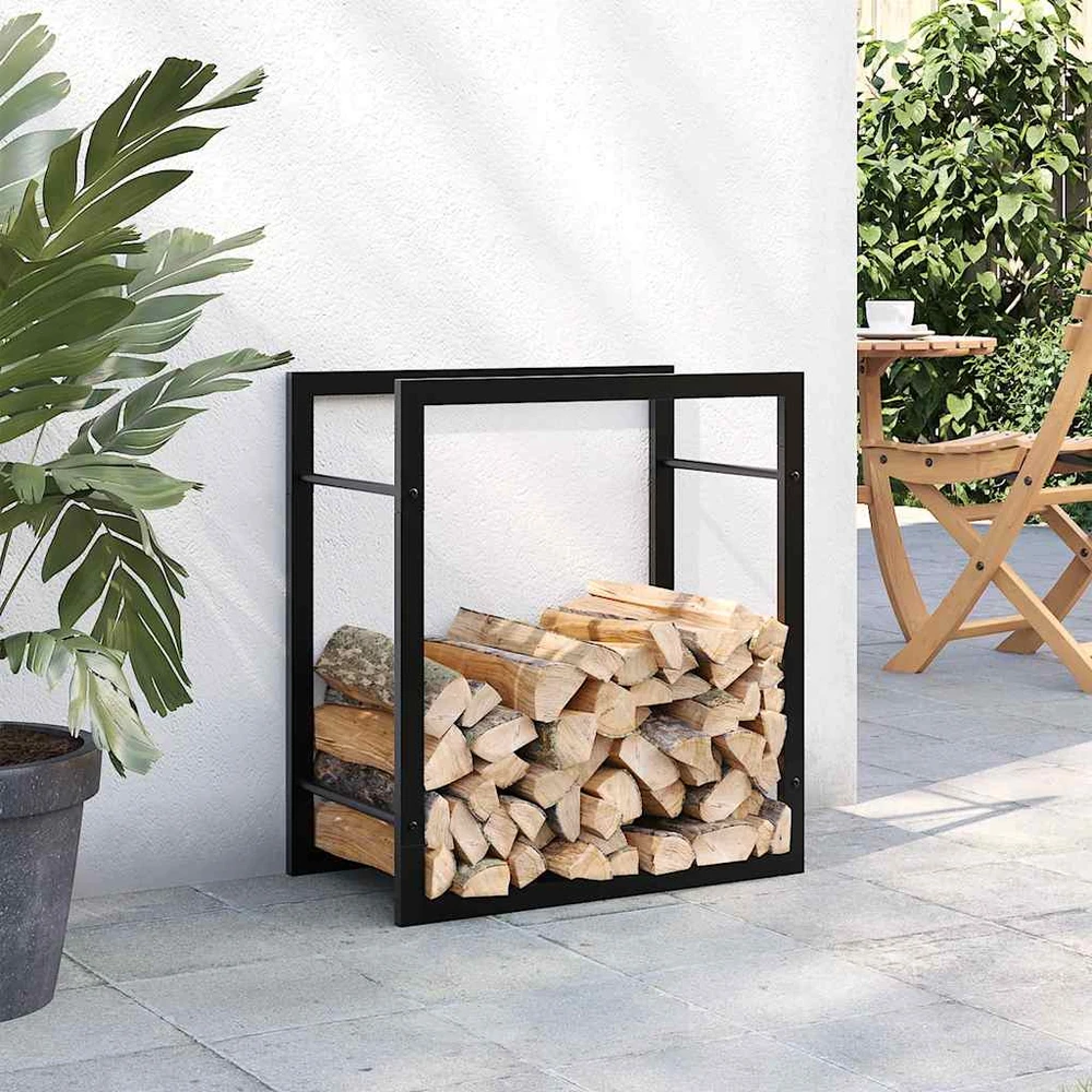 Stovas malkoms, matinės juodos spalvos, 50x28x56cm, plienas