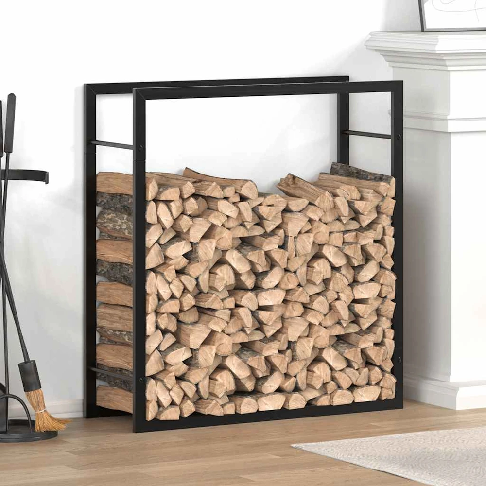 Stovas malkoms, matinės juodos spalvos, 80x28x86cm, plienas