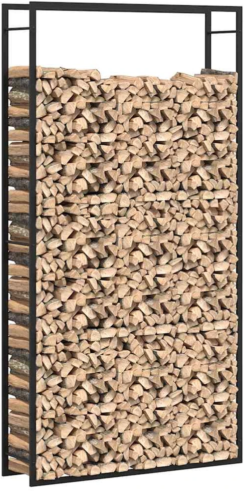 Stovas malkoms, matinės juodos spalvos, 110x28x214cm, plienas