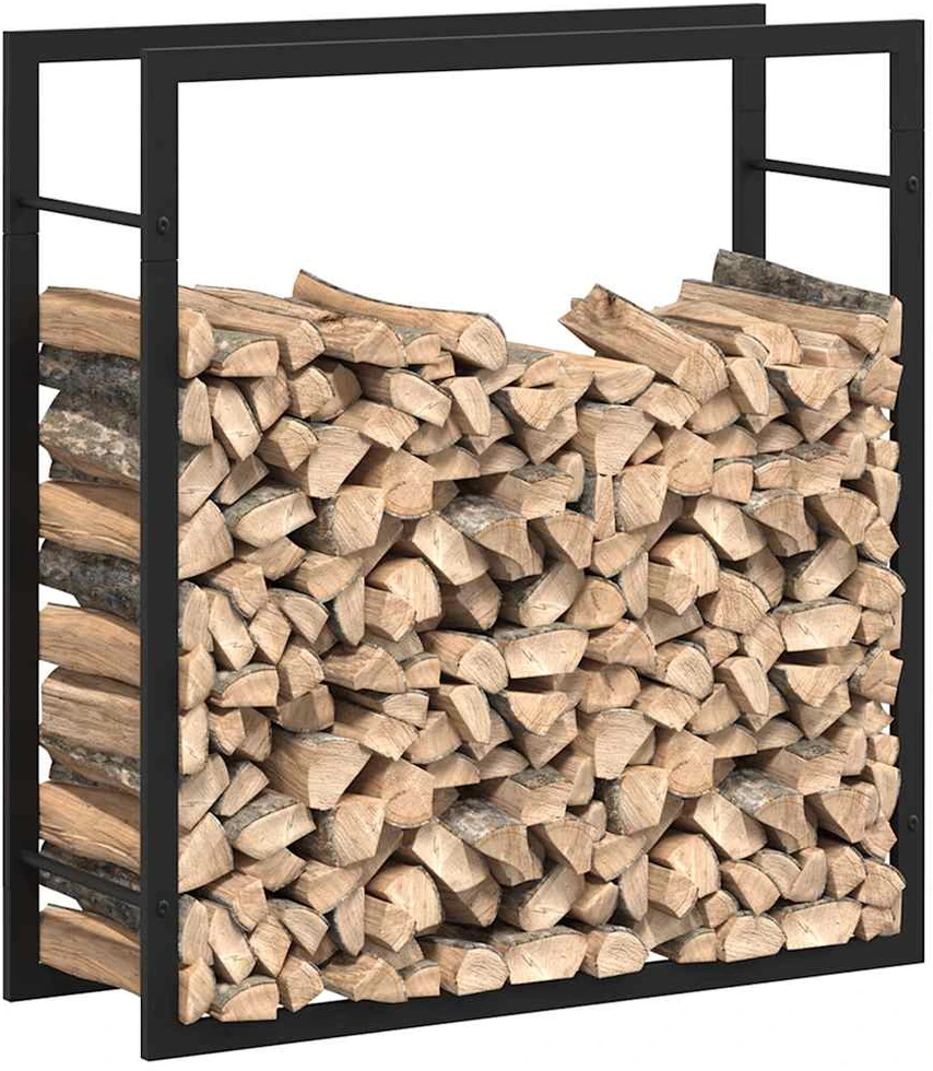Stovas malkoms, matinės juodos spalvos, 80x28x86cm, plienas