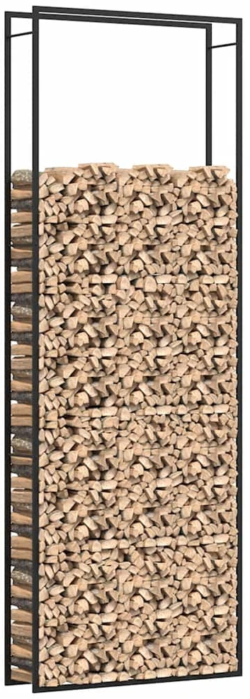 Stovas malkoms, matinės juodos spalvos, 110x28x312cm, plienas