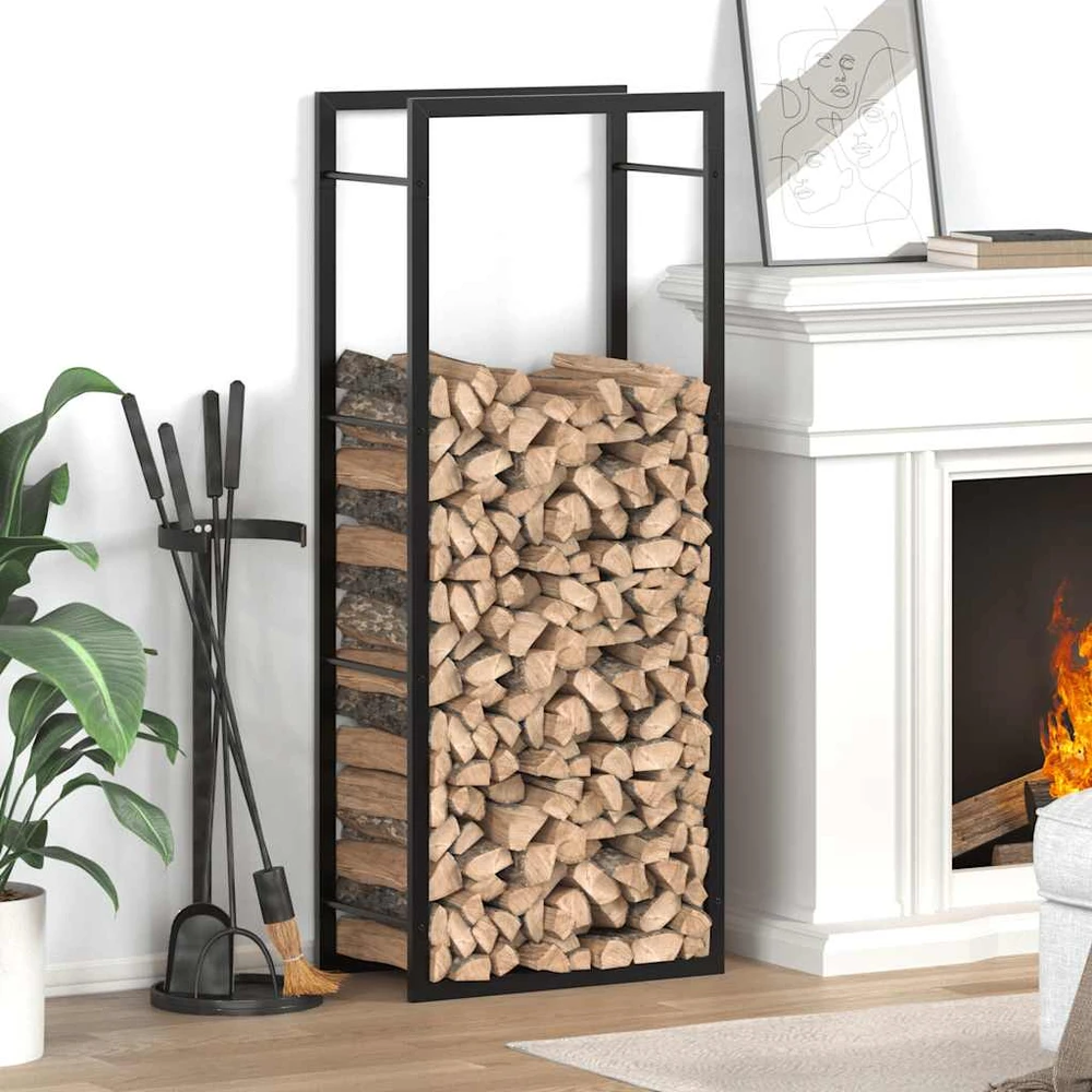Stovas malkoms, matinės juodos spalvos, 50x28x132cm, plienas