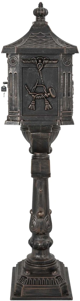 Stovinti pašto dėžutė su saugykla Bronzinė 42,5 x 29,5 x 117 cm