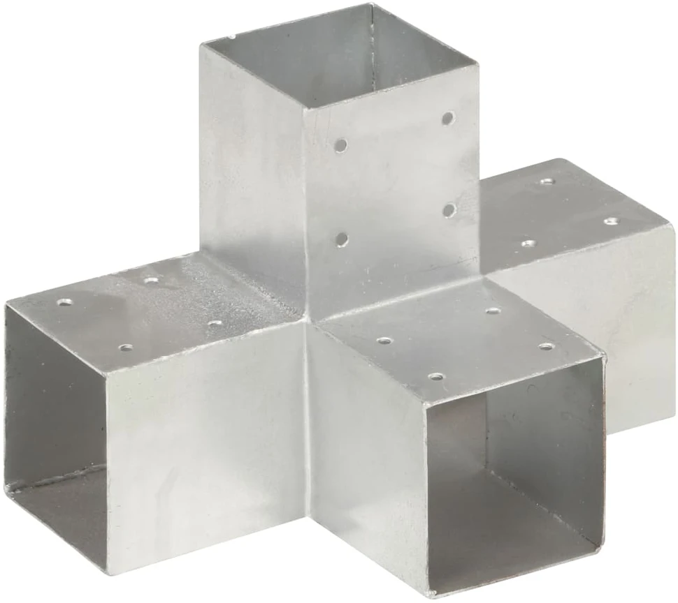 Stulpo sujungimas, 91x91mm, galvanizuotas metalas, X formos