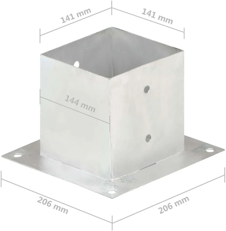 Stulpų pagrindai, 4vnt., galvanizuotas metalas, 141mm