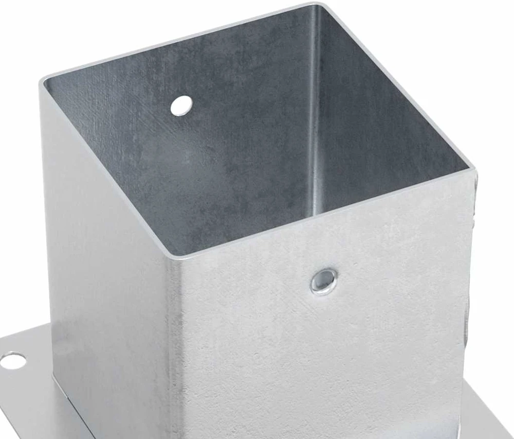 Stulpų pagrindai kvadratiniai, 12vnt., sidabriniai, 121x121mm