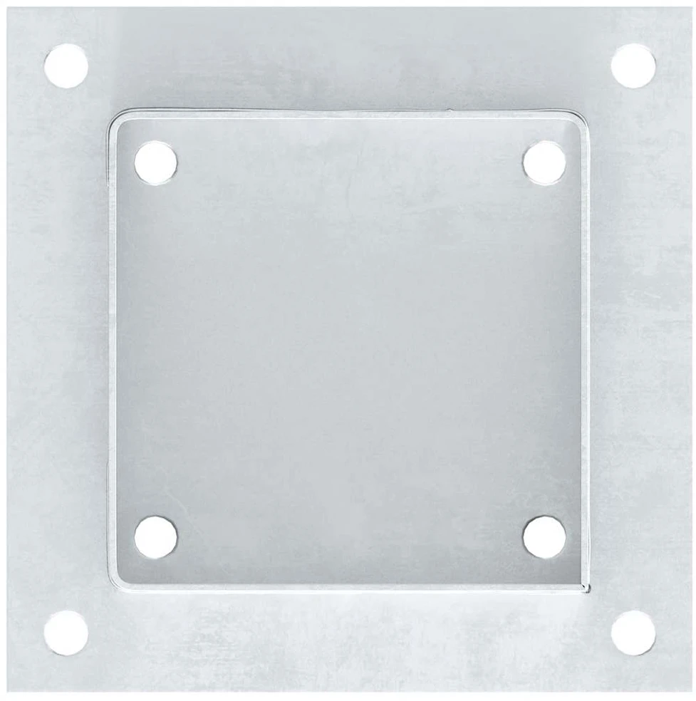 Stulpų pagrindai kvadratiniai, 4vnt., sidabriniai, 101x101mm