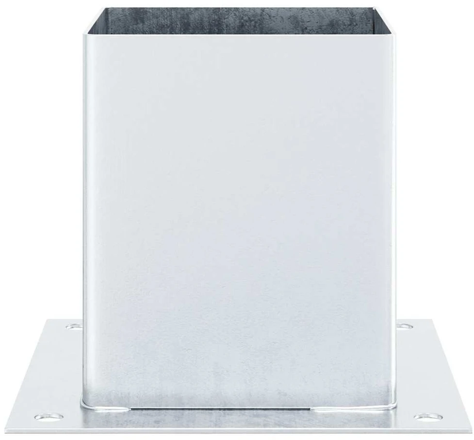 Stulpų pagrindai kvadratiniai, 4vnt., sidabriniai, 101x101mm