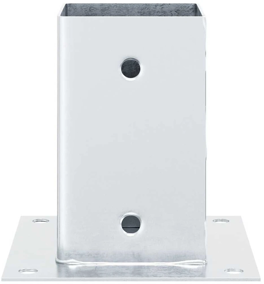 Stulpų pagrindai kvadratiniai, 4vnt., sidabriniai, 91x91mm