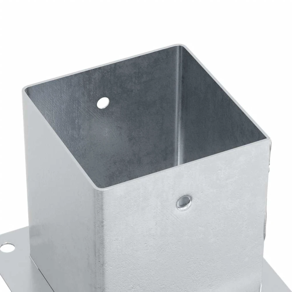 Stulpų pagrindai kvadratiniai, 4vnt., sidabriniai, 101x101mm