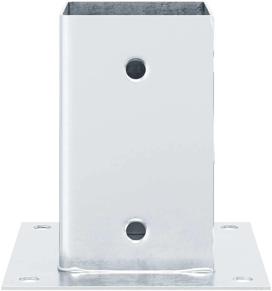 Stulpų pagrindai kvadratiniai, 4vnt., sidabriniai, 81x81mm