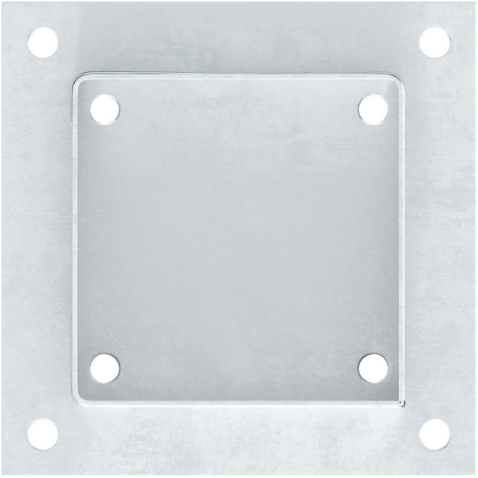 Stulpų pagrindai kvadratiniai, 4vnt., sidabriniai, 121x121mm