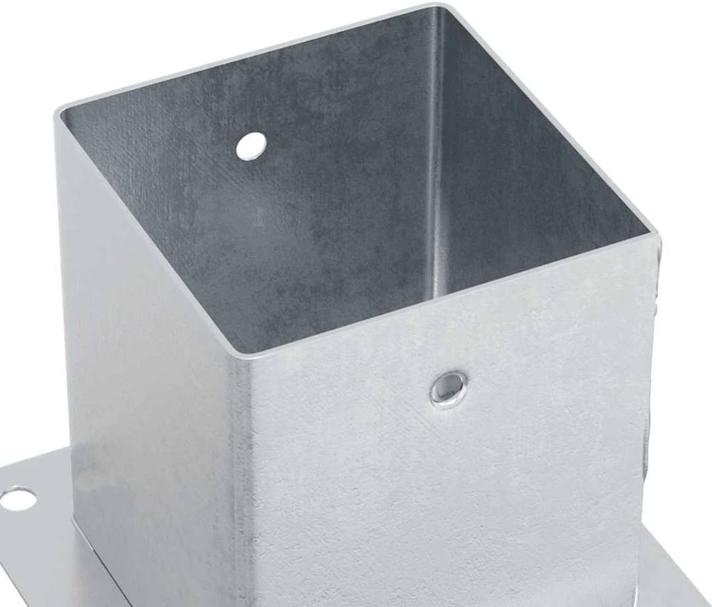 Stulpų pagrindai kvadratiniai, 4vnt., sidabriniai, 121x121mm