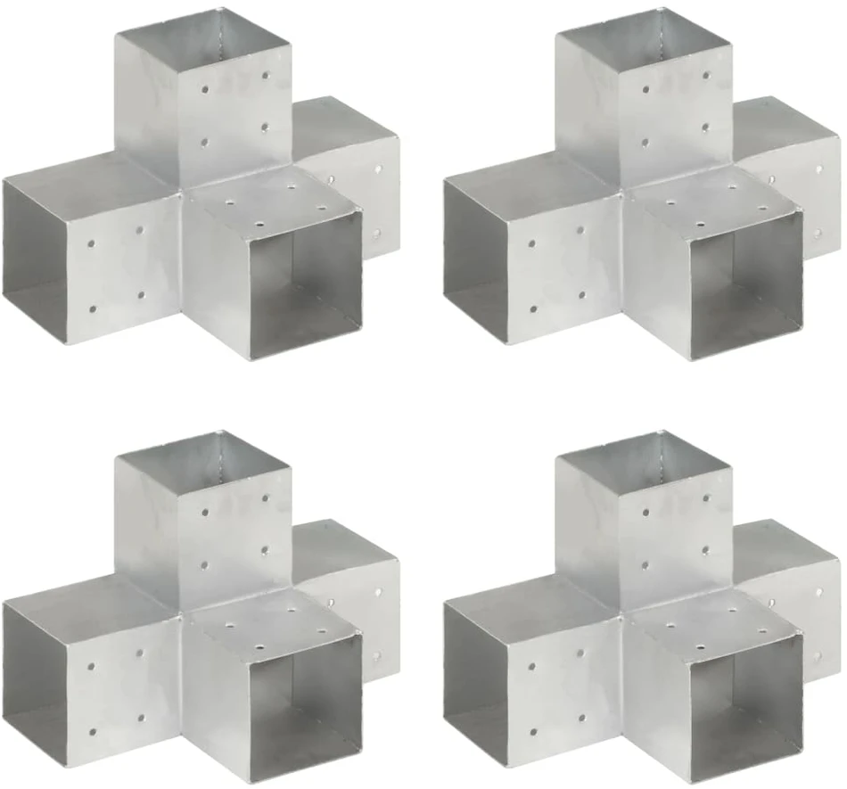 Stulpų sujungimai, 4vnt., 101x101mm, metalas, X formos