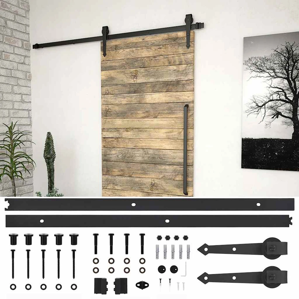 Stumdomų durų įrangos rinkinys SKIEN, juodas, 200cm plienas