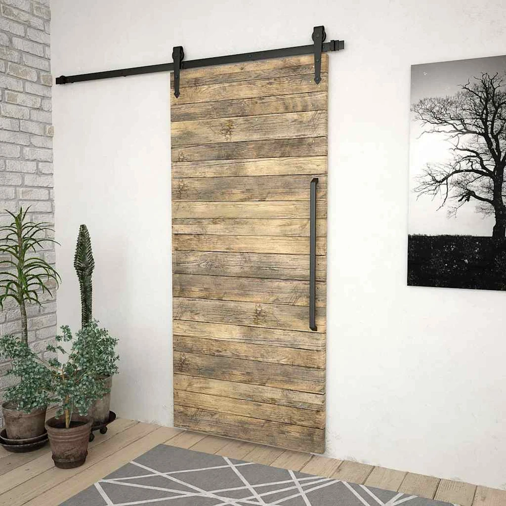 Stumdomų durų įrangos rinkinys SKIEN, juodas, 200cm plienas