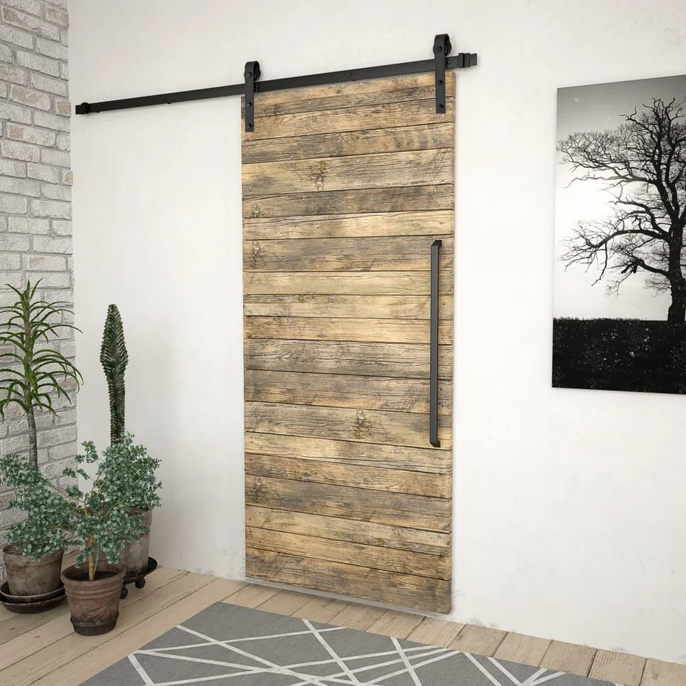 Stumdomų durų įrangos rinkinys SKIEN, juodas, 200cm plienas