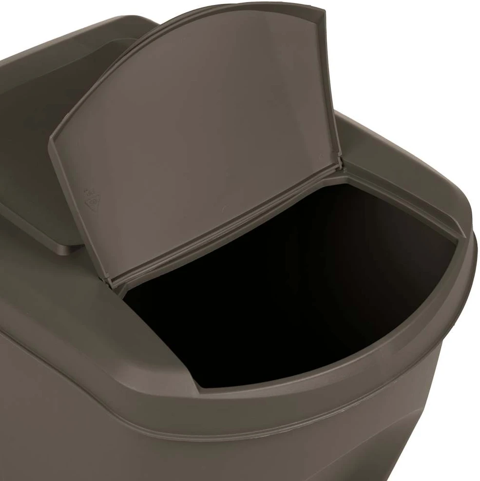 Sudedamos šiukšlių dėžės, 3vnt., pilkos, 75l, polipropilenas