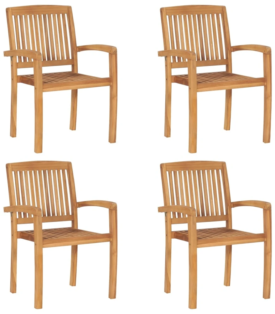 Sudedamos sodo kėdės su pagalvėlėmis, 4vnt., tikmedžio masyvas