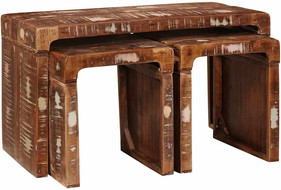 Suklijuotas stalas 3 vnt. Ruda 82 x 40 x 46 cm