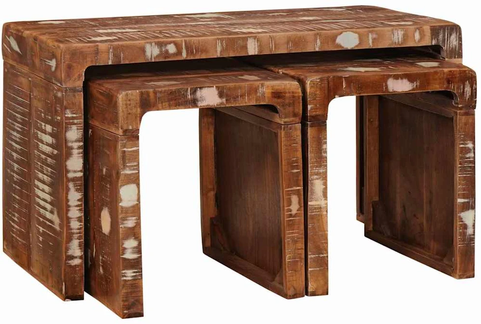Suklijuotas stalas 3 vnt. Ruda 82 x 40 x 46 cm