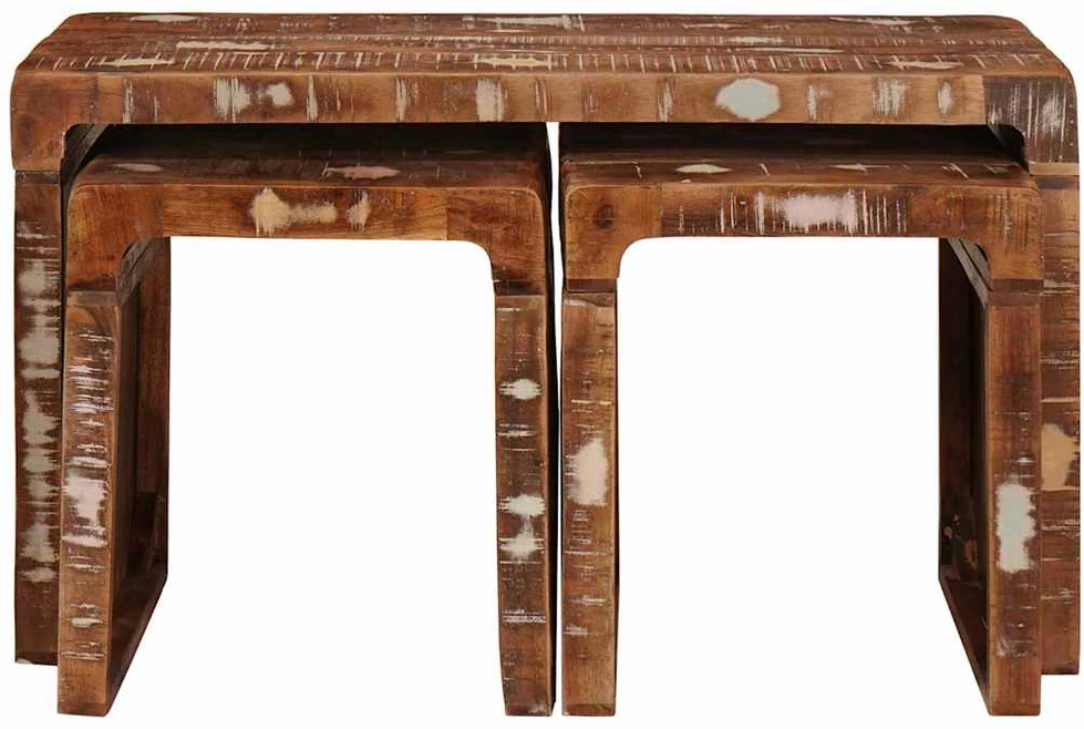 Suklijuotas stalas 3 vnt. Ruda 82 x 40 x 46 cm