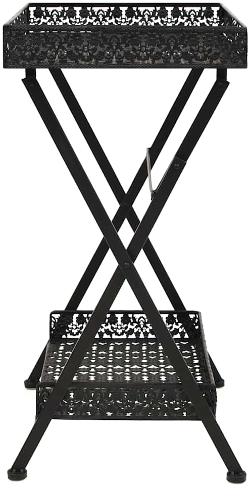 Sul. arbatos staliukas, juodas, 58x35x72cm, met., vint. stil.