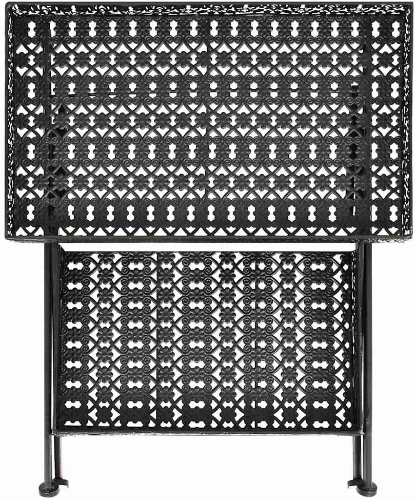 Sul. arbatos staliukas, juodas, 58x35x72cm, met., vint. stil.