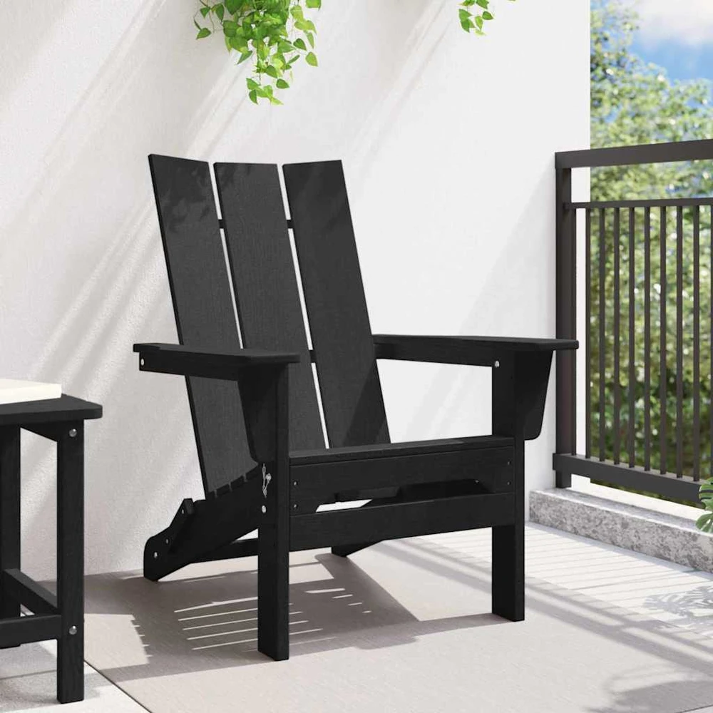 Sulankstoma Adirondack kėdė Juoda 80,5 x 74,5 x 92 cm HDPE