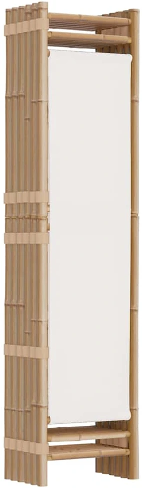 Sulankstoma kambario pertvara, 6 dalių, 240cm, bambukas/drobė