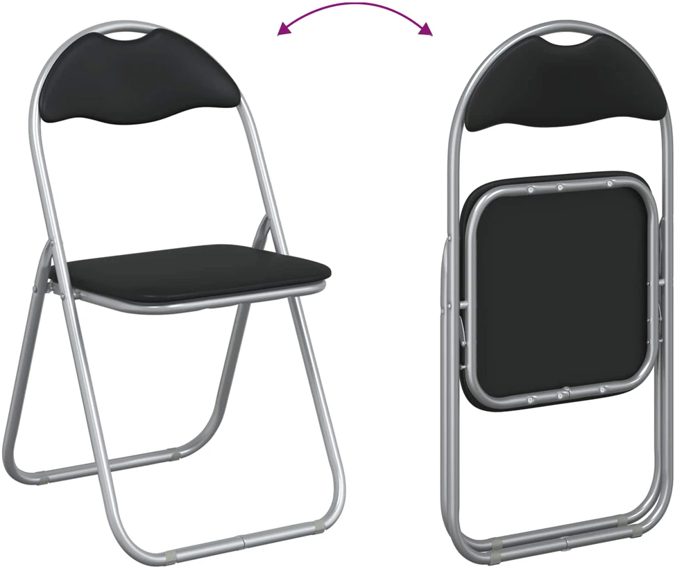 Sulankstoma kėdė 2 pcs Juoda ir pilka 48 x 43,5 x 81 cm