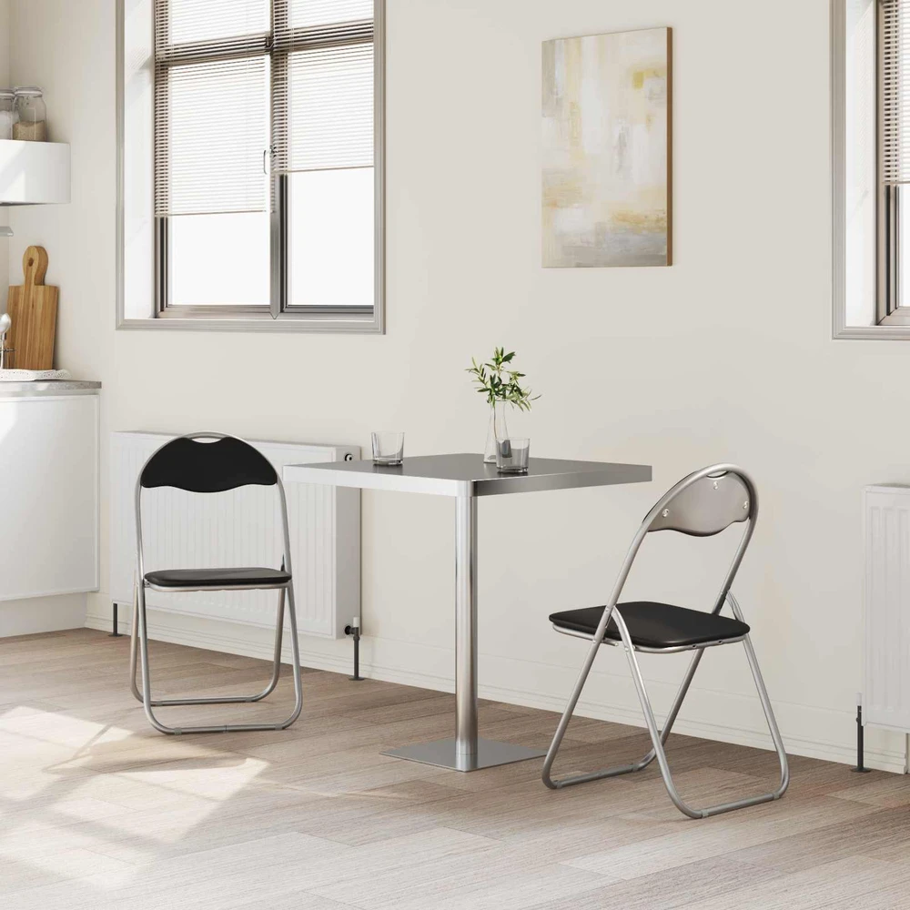 Sulankstoma kėdė 2 pcs Juoda ir pilka 48 x 43,5 x 81 cm