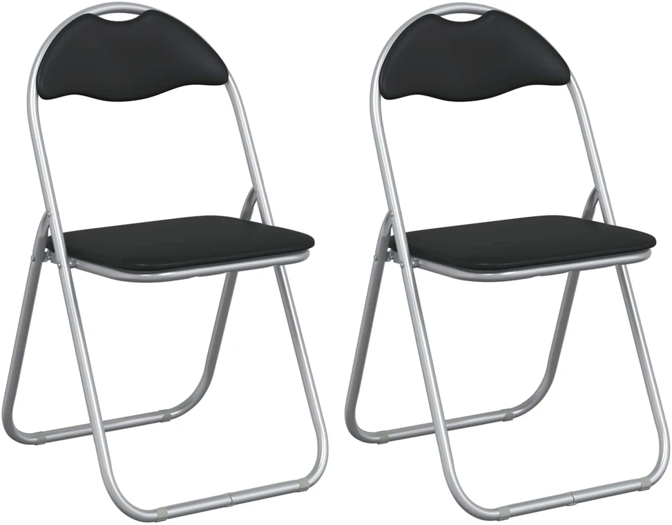 Sulankstoma kėdė 2 pcs Juoda ir pilka 48 x 43,5 x 81 cm