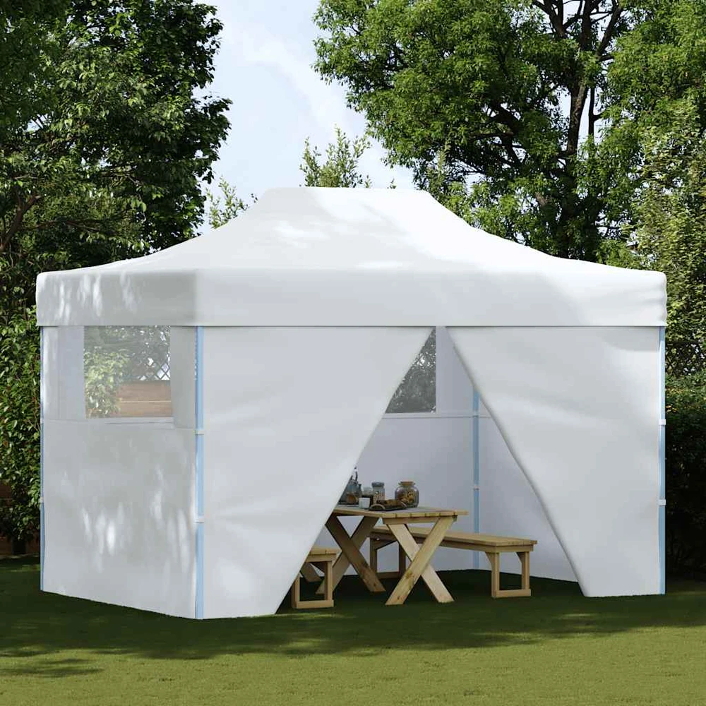 Sulankstoma proginė palapinė, baltos spalvos, 3x4m, plienas