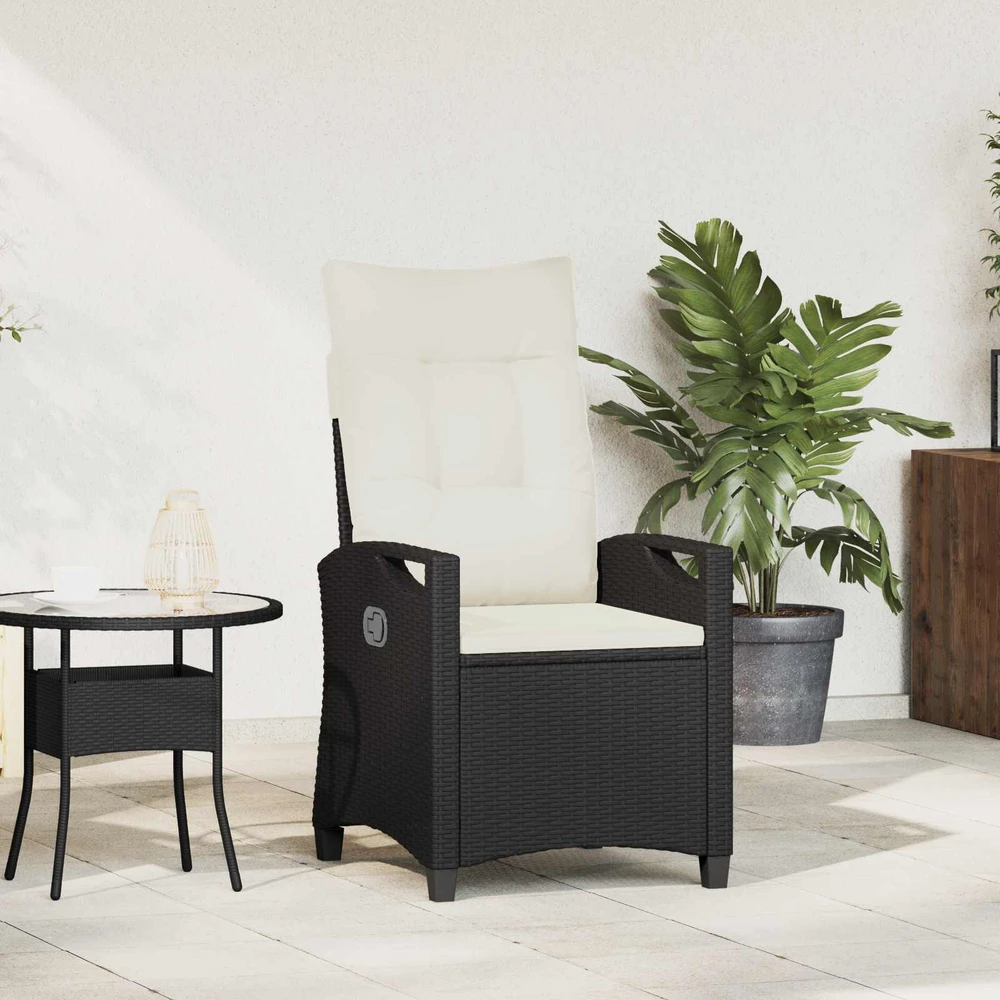 Sulankstoma sodo kėdė Juoda ir kreminė 56 x 60 x 112 cm