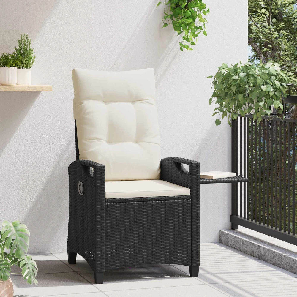 Sulankstoma sodo kėdė Juoda ir kreminė 56 x 60 x 112 cm