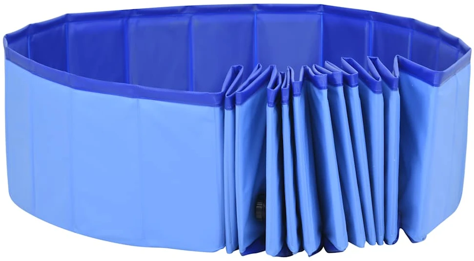 Sulankstomas baseinas šunims, mėlynos spalvos, 300x40cm, PVC