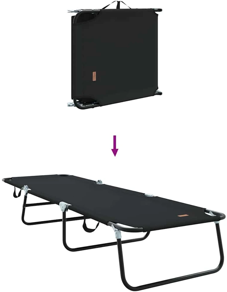 Sulankstomas gultas Juoda 188 x 57 x 86,5 cm Poliesteris
