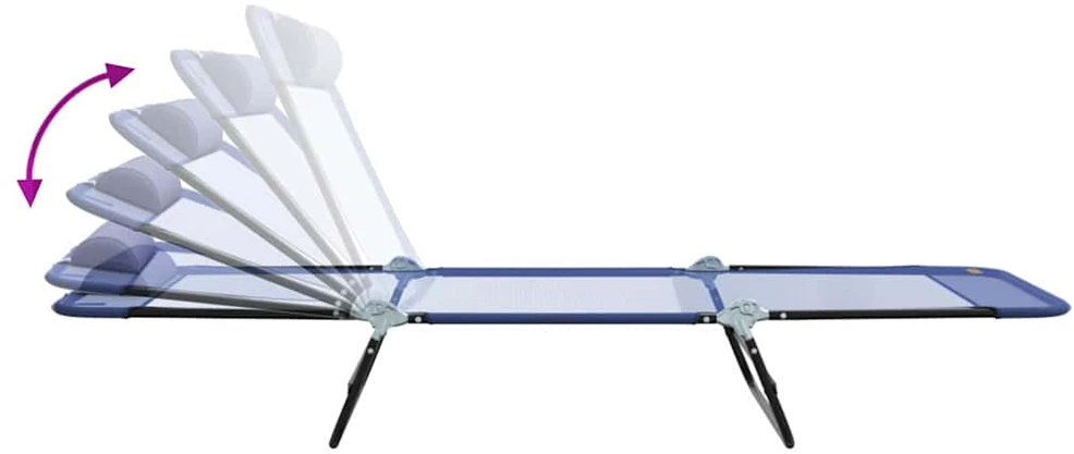 Sulankstomas gultas Jūrinė mėlyna 182 x 55 x 85,5 cm