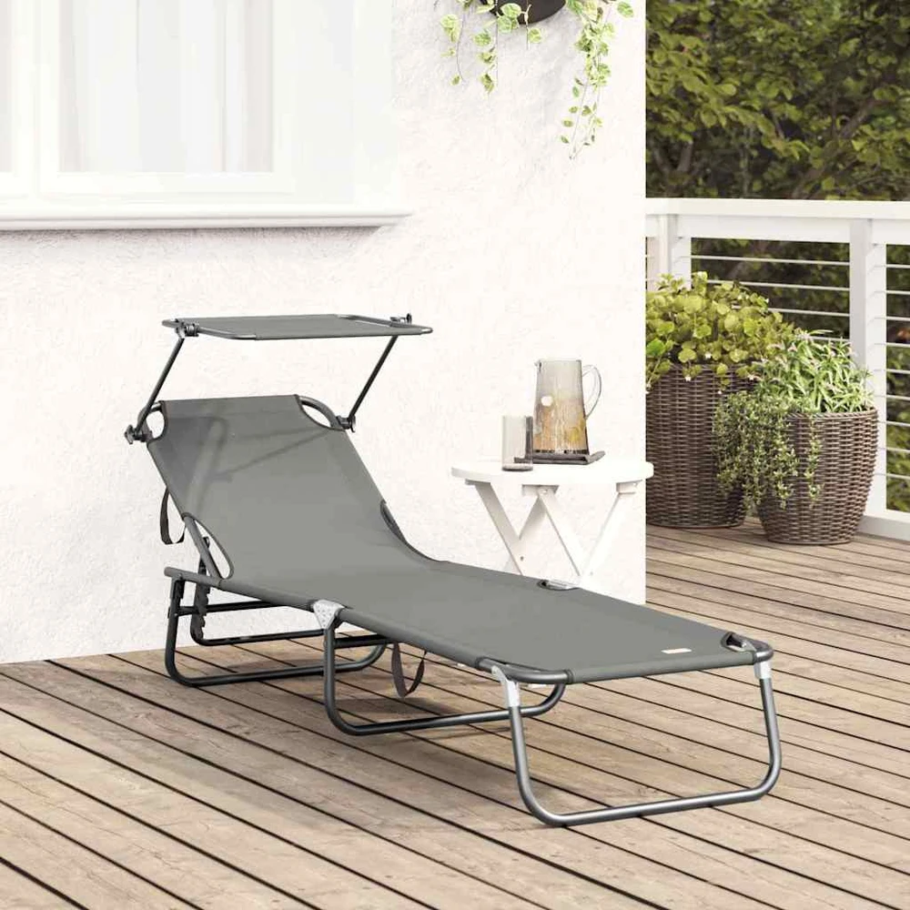 Sulankstomas gultas Pilka 190 x 57 x 81 cm Oksfordas