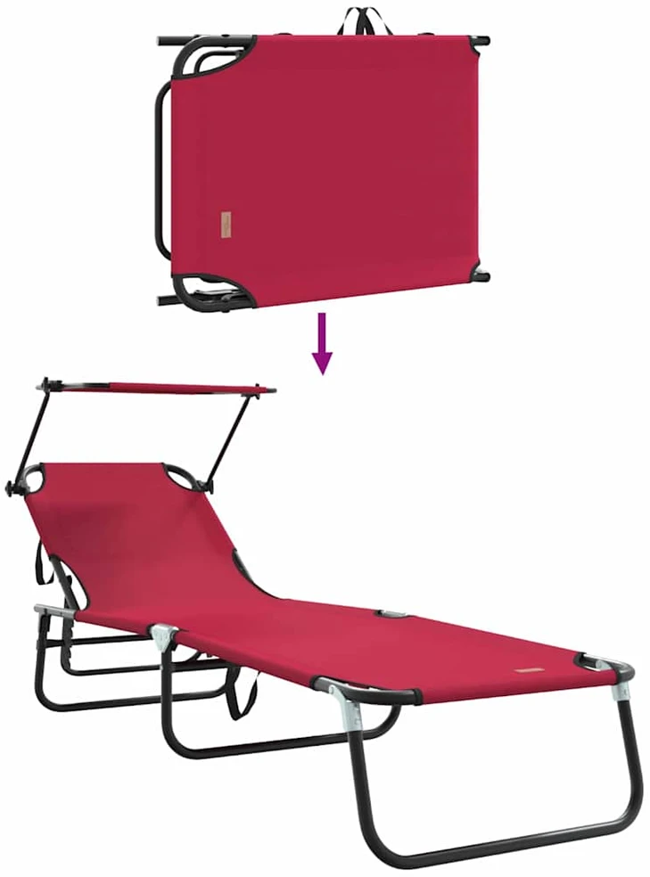 Sulankstomas gultas Raudona 190 x 57 x 81 cm Oksfordas