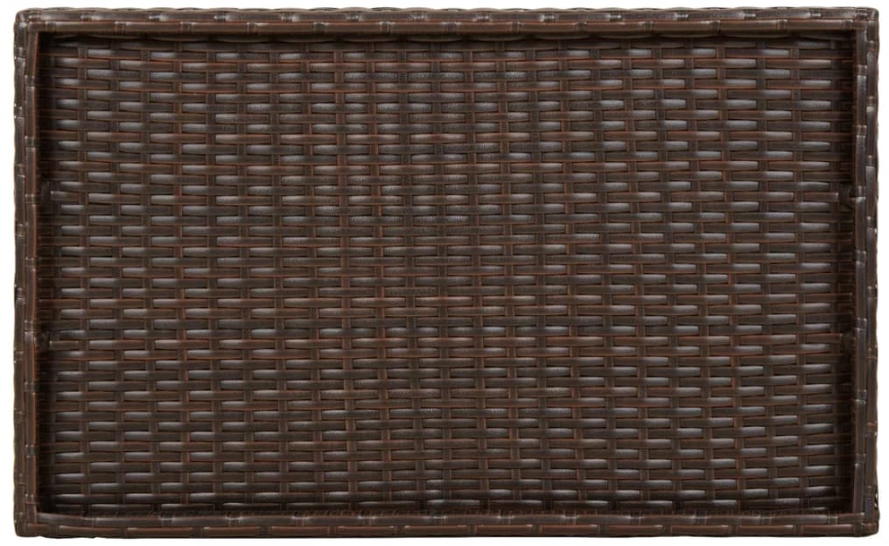 Sulankstomas padėklas-stalas, rudas, 65x40x75cm, poliratanas