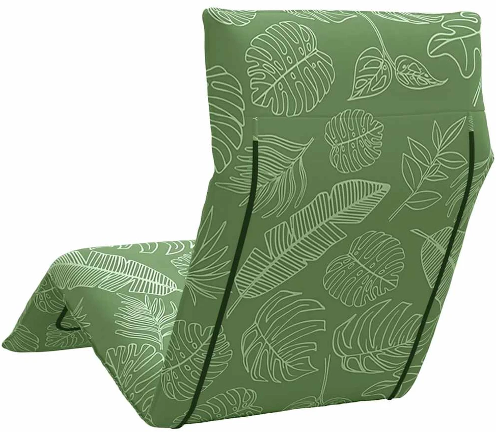 Sulankstomas saulės gultas, lapų raštas, 175x54x8,5 cm, oksfordo audinys