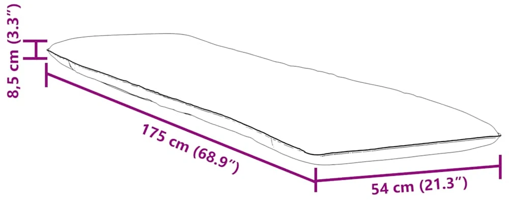 Sulankstomas saulės gultas, mėlynas ir baltas, 175x54x8,5 cm, oksfordo audinys