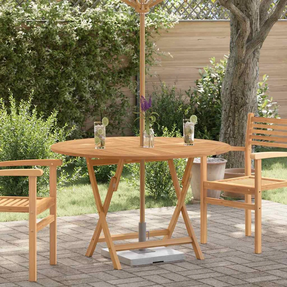 Sulankstomas sodo stalas, 110x75cm, tikmedžio medienos masyvas