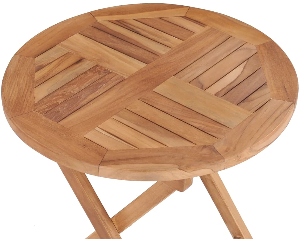 Sulankstomas sodo stalas, 45cm, tikmedžio medienos masyvas