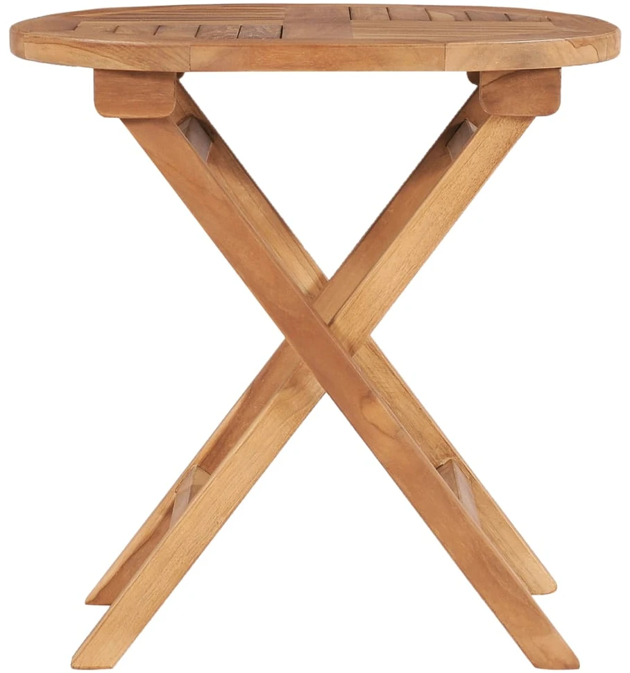 Sulankstomas sodo stalas, 45cm, tikmedžio medienos masyvas