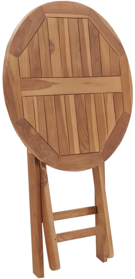 Sulankstomas sodo stalas, 60cm, tikmedžio medienos masyvas