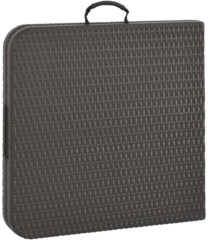 Sulankstomas sodo stalas, rudas, 120x60x74cm, HDPE ratano imit.